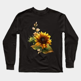 Elegant Sunflower Long Sleeve T-Shirt